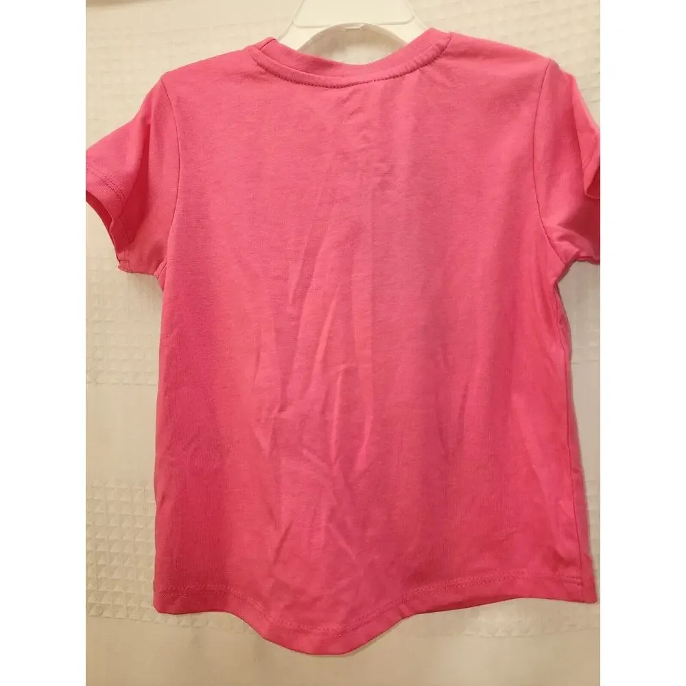 ADTN Girls Halloween Size 3T Tshirt Short Sleeve Crew Neck Pink Pumpkin 8212